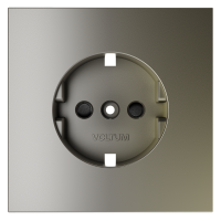 Накладка для розетки с заземлением и защитными шторками Voltum S70 шелк Soft touch пластик (VLS000704)
