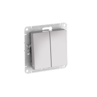 Выключатель 2-клавишный Systeme Electric AtlasDesign AQUA, IP44, сх.5, 10АХ, мех., быстрозажим. клем., АЛЮМИНИЙ ATN440351S