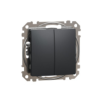 Выключатель 2-клавишный, схема 5 10АХ Schneider Electric Sedna Design, антрацит SDD114105