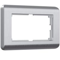 Рамка из пластика для двойной розетки Stream серебряный Werkel Stream серебряный W0082106
