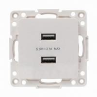 Зарядка usb 2 порта тип А 2100 mA белая EKF EYR16-028-10-2USB