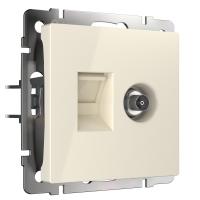 Розетка ТВ+Ethernet RJ-45 6 cat. слоновая кость Werkel Встраиваемые механизмы слоновая кость W1181303
