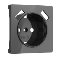 Розетка с заземлением, шторками и usb Werkel акрил графит винтовая клемма (W1179544 + W1171501)