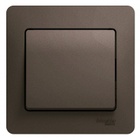 Выключатель 1-клавишный Systeme Electric Glossa, сх.1, 10АХ, в сборе, ШОКОЛАД GSL000812