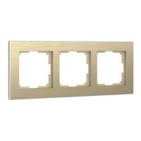 Рамка из металла на 3 поста Аluminium шампань алюминий Werkel Aluminium шампань алюминий W0031711