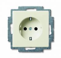 Розетка 220v с/з chalet белая ABB Basic 55 2CKA002011A6144