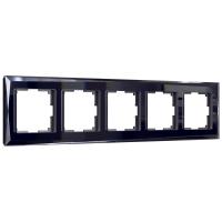 Рамка из стекла на 5 постов Diamant черный Werkel Diamant черный W0051208