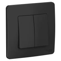 Двухклавишный переключатель (cх.6+6) скрытой установки 10А 250В Systeme Electric Blanca BLNVS106606, Антрацит