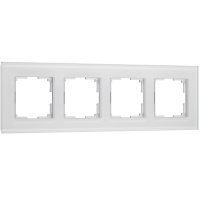 Рамка из стекла на 4 поста Werkel Senso белый soft-touch W0043101