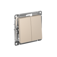 Выключатель 2-клавишный Systeme Electric AtlasDesign, сх.6+6, 10АХ, мех., быстрозажим. клем., ПЕСОЧНЫЙ ATN001265S