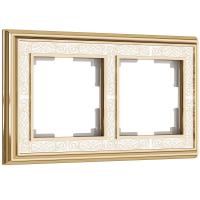 Рамка из металла на 2 поста Palacio Gracia золото/белый Werkel Palacio Gracia золото/белый W0021429