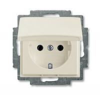 Розетка 220v с крышкой chalet белая ABB Basic 55 2CKA002018A1500