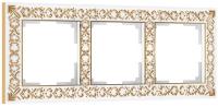 Рамка 3 местная белое золото металл Antik Werkel W0031523