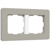 Рамка 2-постовая Werkel Split дымчатый-белый, soft-touch W0023067