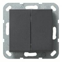 Выключатель двухклавишный GIRA пластик антрацит 010500 | 029528