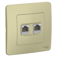 Розетка компьютерная RJ45 скрытой установки двойная Systeme Electric Blanca BLNIS045457, Бежевый