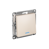Выключатель 1-клавишный Systeme Electric AtlasDesign с подсветкой, сх.6а, 10АХ, мех., быстрозажим. клем., БЕЖЕВЫЙ ATN000263S