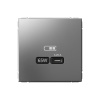 Высокоскоростная розетка USB тип-С Systeme Electric ArtGallery сталь GAL000927