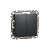 Переключатель 2-клавишный, схема 6/2 10АХ Schneider Electric Sedna Design, антрацит SDD114108