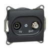 Розетка TV-SAT оконечная 1DB Systeme Electric Glossa, антрацит GSL000797