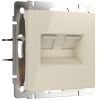 Розетка двойная Ethernet RJ-45 слоновая кость Werkel Встраиваемые механизмы слоновая кость W1181103
