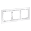 Рамка стеклянная на 3 поста Voltum S70 стекло/пластик белая глянцевая (VLS110301)