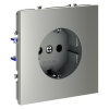Розетка с заземлением Voltum S70 пластик сталь Soft touch 16А (VLS040105)