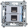 USB зарядка2 порта тип А 2100х2 mA сталь DKC Avanti 4404543