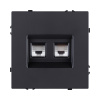 Розетка двойная Ethernet RJ45 Cat.6, черный матовый Kollinger Eclipse EC-018BK