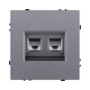 Розетка двойная Ethernet RJ45 Cat.6, серый Kollinger Eclipse EC-018GY