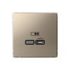 Высокоскоростная розетка USB тип-С Systeme Electric ArtGallery шампань GAL000527
