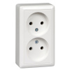 Розетка двойная без заземления 16А Systeme Electric Hit, БЕЛЫЙ RA16-237-B