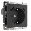 Розетка с заземлением, шторками и USB тип A+C черный Werkel Встраиваемые механизмы черные W1171708