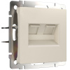 Розетка двойная Ethernet RJ-45 айвори матовый Werkel Встраиваемые механизмы айвори матовые W1181162